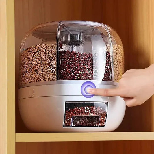 Rotating Grain Dispenser with 6 Compartments